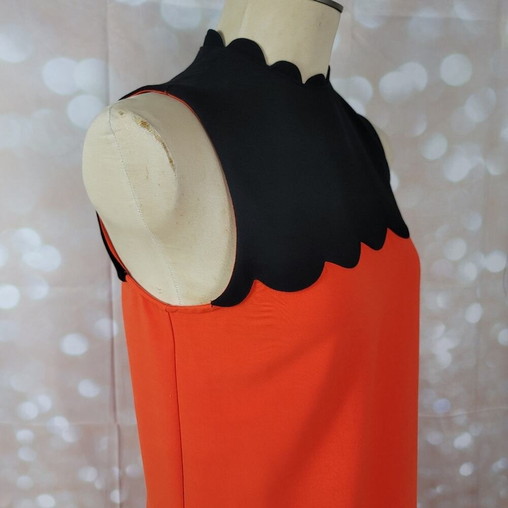 VICTORIA BECKHAM x TARGET Colorblock Scalloped Drop Waist Mini Dress Mod Sz: S - Picture 7 of 16